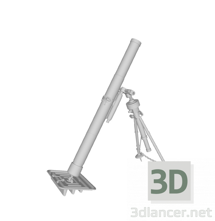 3D modeli 82 mm tabur havan BM-36 - önizleme