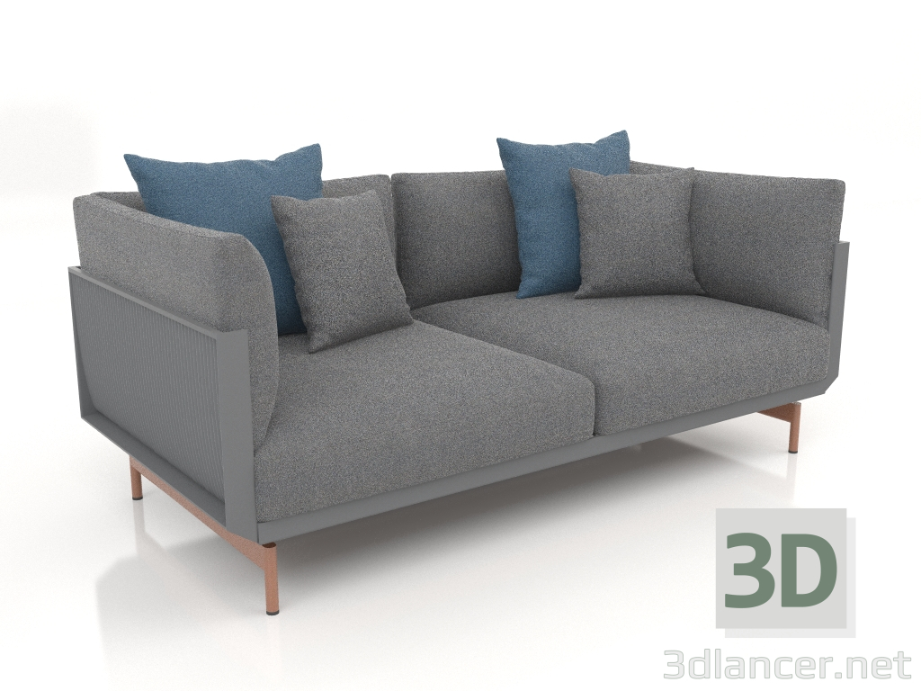 modèle 3D Canapé 2 places (Anthracite) - preview