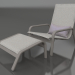 3d model Sillón con respaldo alto y puf (Gris cuarzo) - vista previa