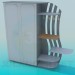 3D Modell Schrank mit externen Regale - Vorschau