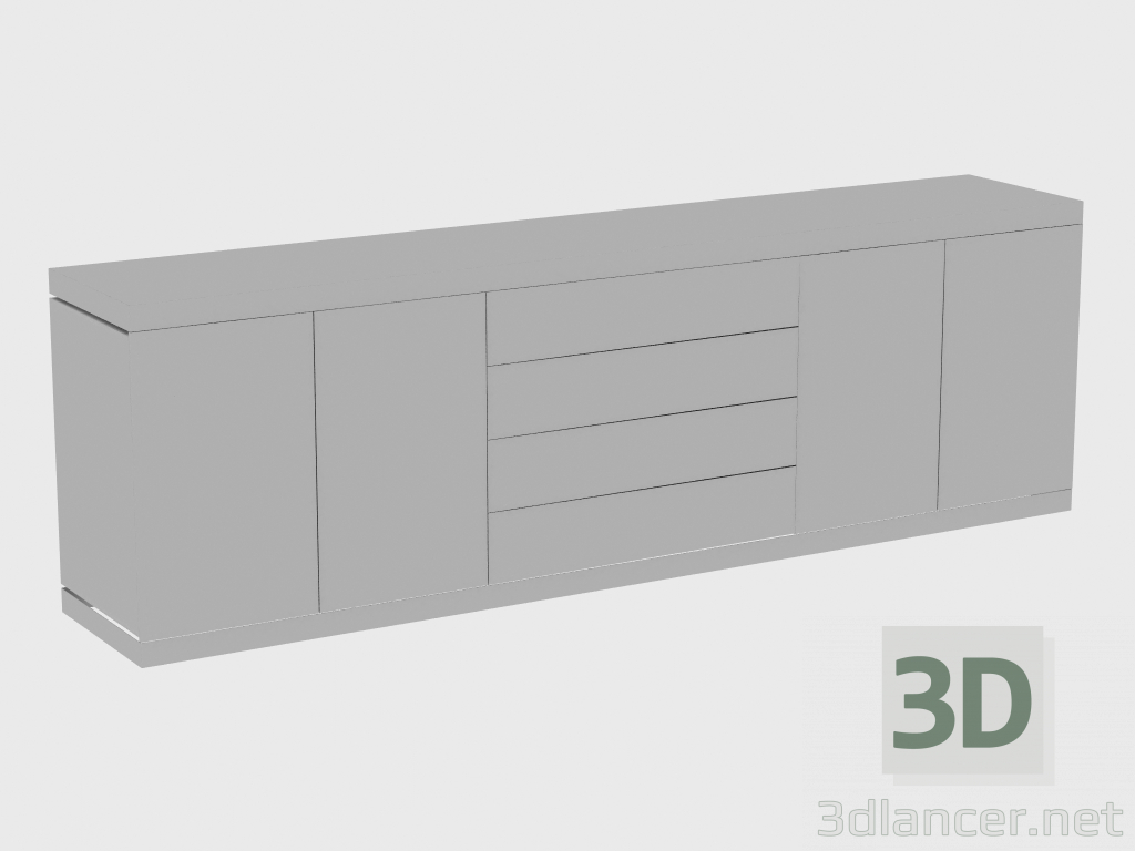 Modelo 3d Gabinete de couro BAKU (270x50xH84) - preview