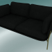 3D modeli Sofa Cloud (LN2, 84x168 H 75cm, Bronzlaşmış bacaklar, Deri - Siyah İpek) - önizleme