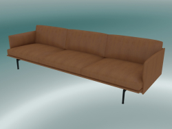 Sofa 3,5-Sitzer Outline (Refine Cognac Leather, Schwarz)