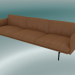 3d model Sofa 3.5-seater Outline (Refine Cognac Leather, Black) - preview