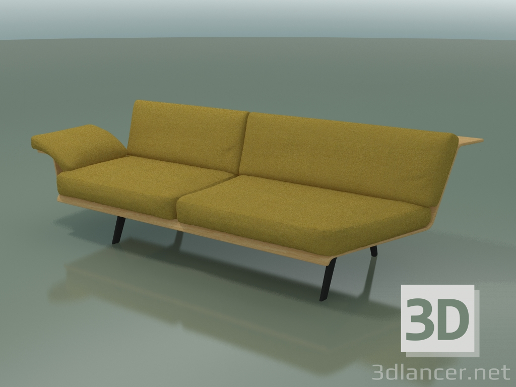 3d модель Модуль кутовий двомісний Lounge 4412 (135 ° лівий, Natural oak) – превью