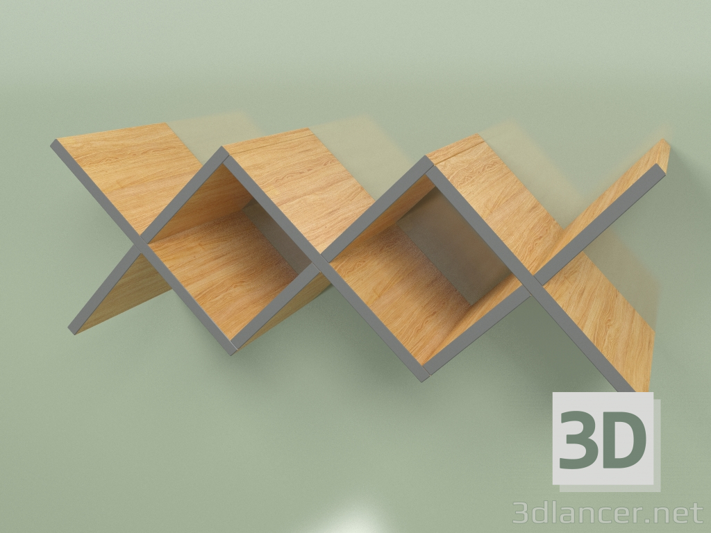 3d модель Полка для гостиной Woo Shelf длинная (темно-серый) – превью