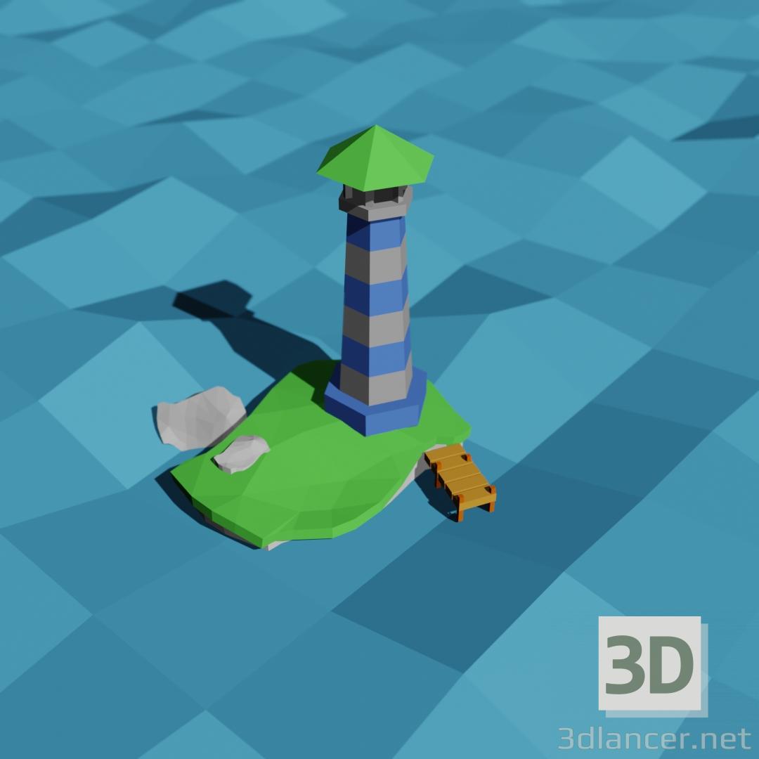 modèle 3D de phare 3d acheter - rendu