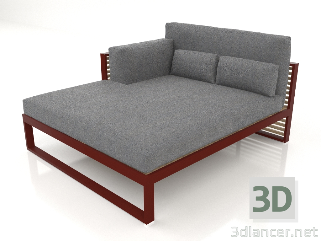 3d model Sofá modular XL, sección 2 izquierda, respaldo alto (Rojo vino) - vista previa