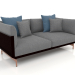 3d model 2-seater sofa (Black) - preview