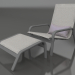 3d model Lounge chair with high back and pouf (Anthracite) - preview