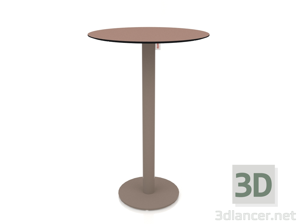 modello 3D Tavolino bar su gamba colonna Ø70 (Bronzo) - anteprima