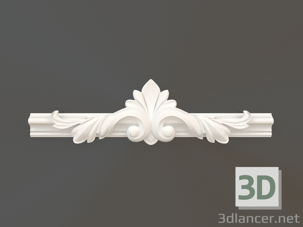 modello 3D Elemento angolare in gesso DELH 019-7 (116x330x40) - anteprima