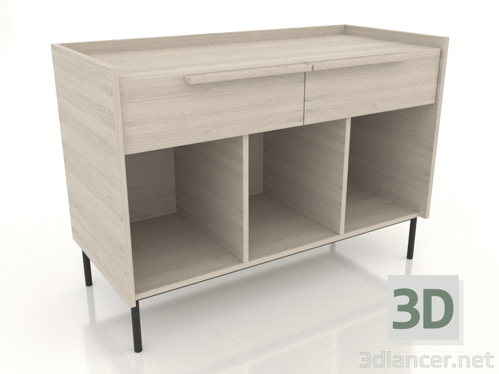 3D modeli Vinil plak çalar için üniversal stand 1000 mm (beyaz RAL 9010) - önizleme