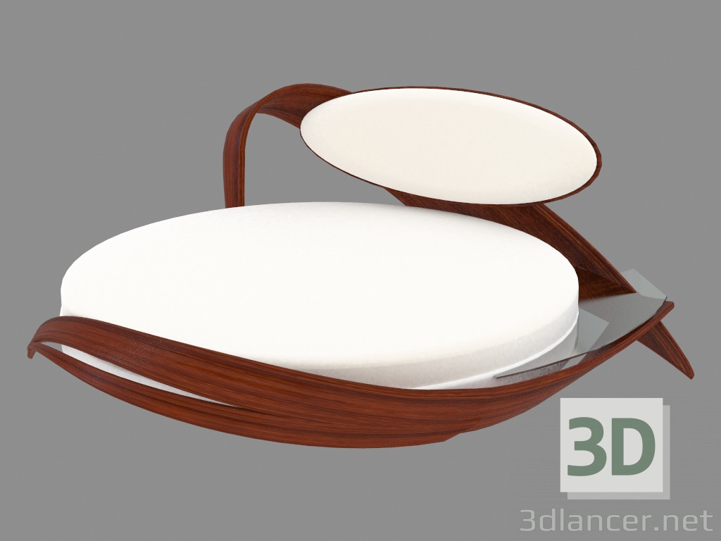 3d model Cama doble redonda - vista previa