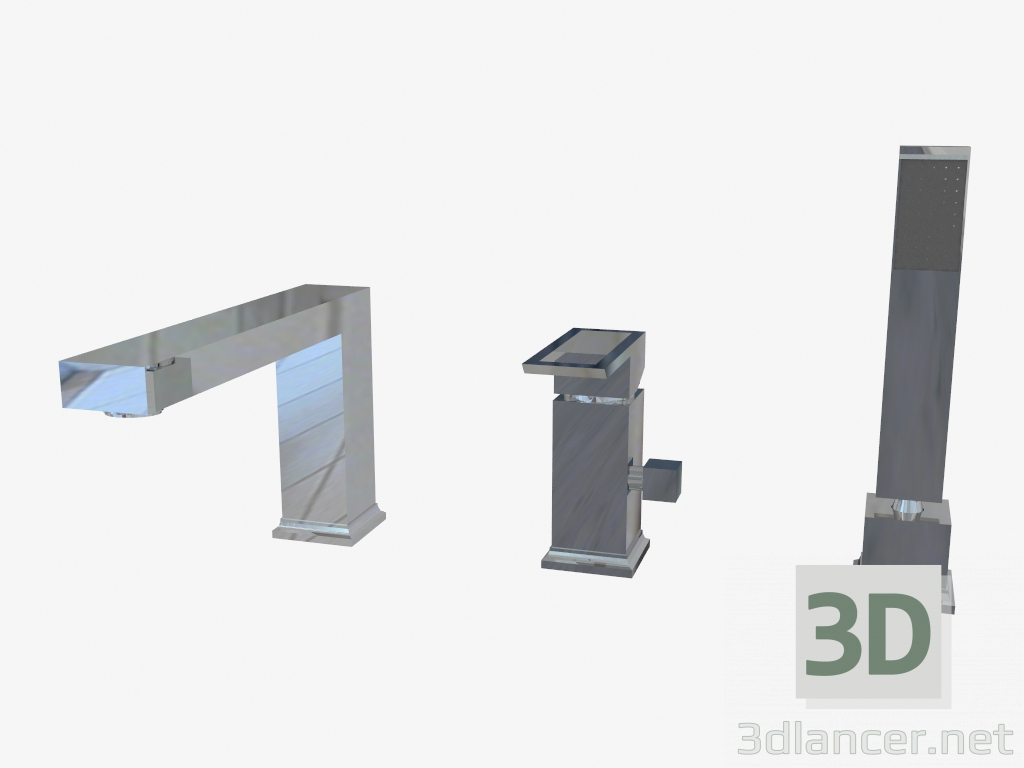 3D Modell Badewannenbatterie mit drei Löchern Storczyk (BCT 013M) - Vorschau