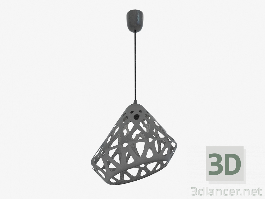 3d model Lamp hanging (Gray black wire dark) - preview