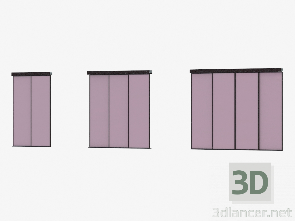 3D Modell Raumteiler von A6 (dunkelbraun grau) - Vorschau