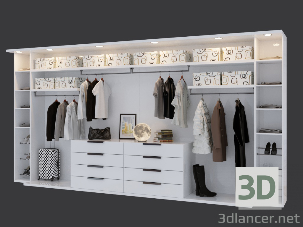 3D Kadın gardırop modeli satın - render