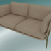 3D Modell Sofa Sofa (LN2, 84x168 H 75cm, Bronzierte Beine, Leder - Seidenanilin) - Vorschau