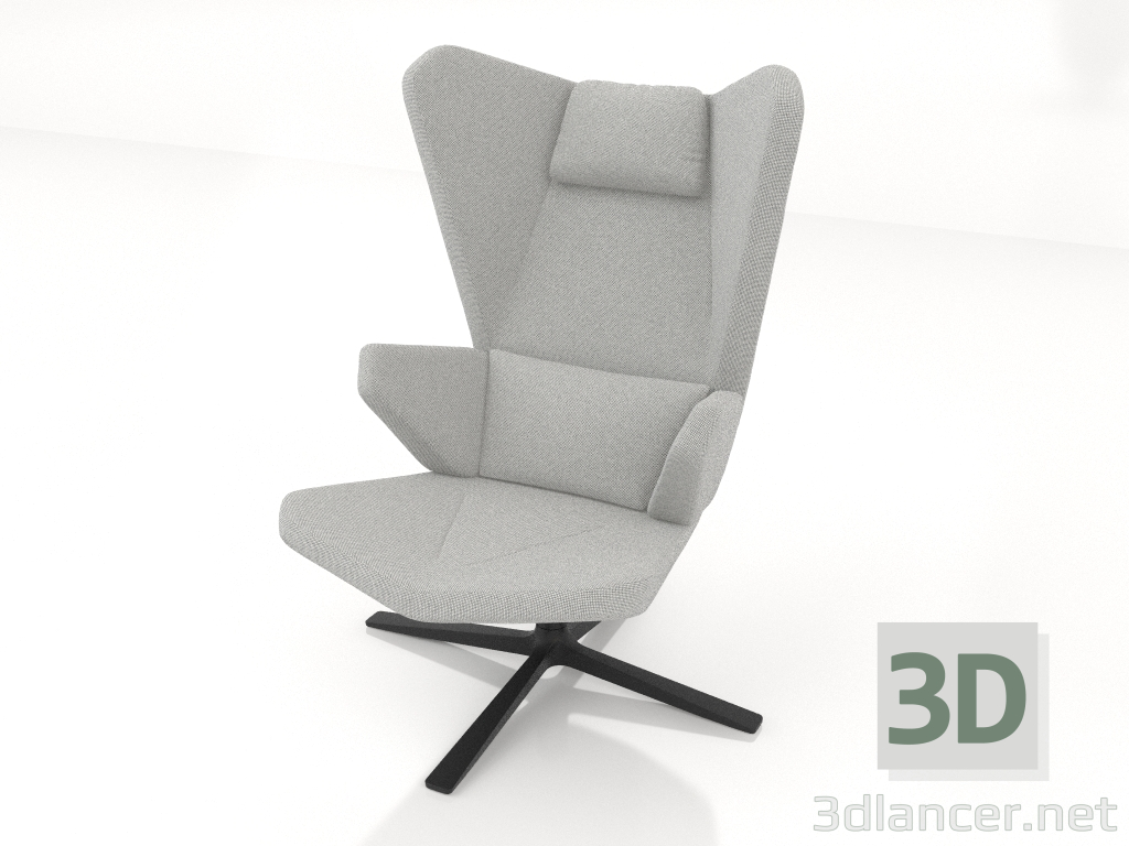 3d model Armchair for relaxation with a metal base - preview