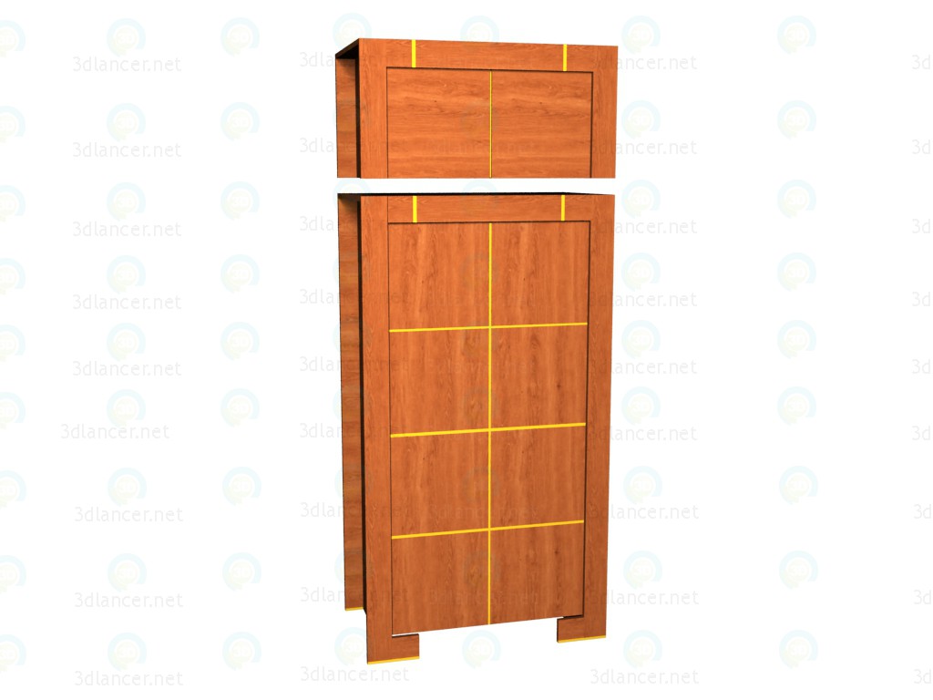 modèle 3D Armoire 2 portes avec une extension - preview