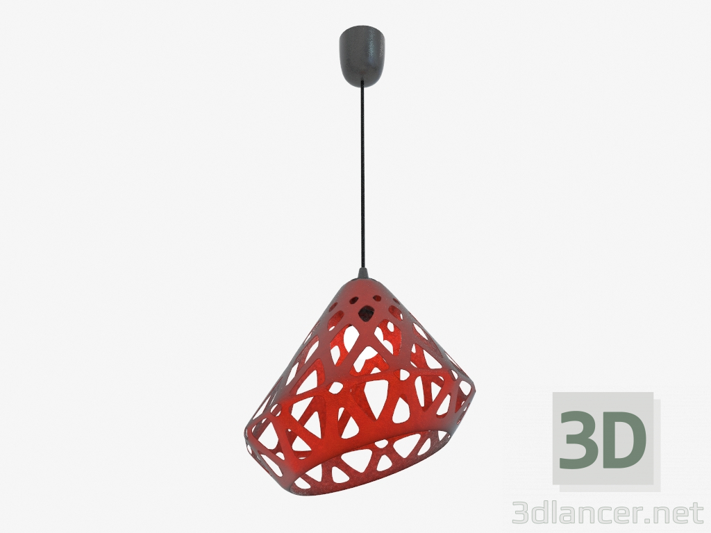 3d model Lámpara colgante (cable negro anaranjado oscuro) - vista previa