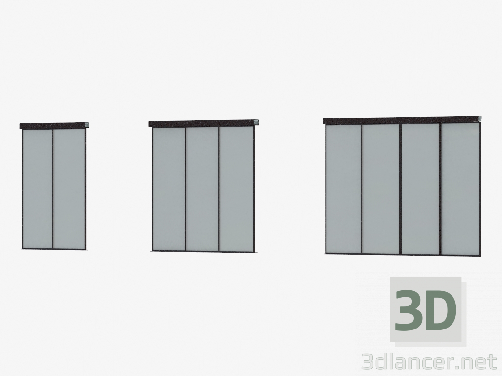 3d model Partición de interroom de A6 (marrón oscuro SSS plata) - vista previa