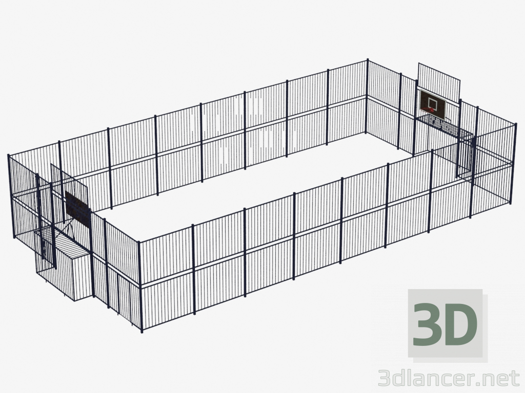 3d модель Ограждение спортивной площадки (25×13) (7939) – превью