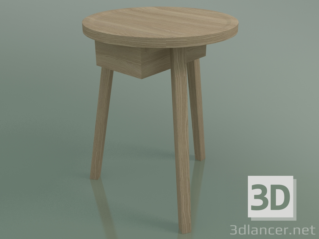 3D Modell Beistelltisch mit Schublade (45, Rovere Sbiancato) - Vorschau