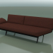 3D Modell Modul eckige Doppel Lounge 4413 (135 ° links, schwarz) - Vorschau