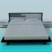 Modelo 3d Cama com cabeceiras no estilo do minimalismo - preview