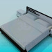 3d model Bed with bedsides in the style of minimalism - preview