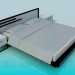 3d model Bed with bedsides in the style of minimalism - preview