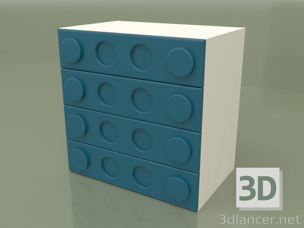 3d model Cajonera (Turquesa) - vista previa