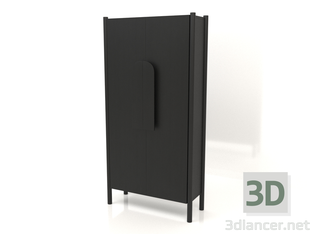 Modelo 3d Guarda-roupa com alças curtas W 01 (800x300x1600, madeira preta) - preview