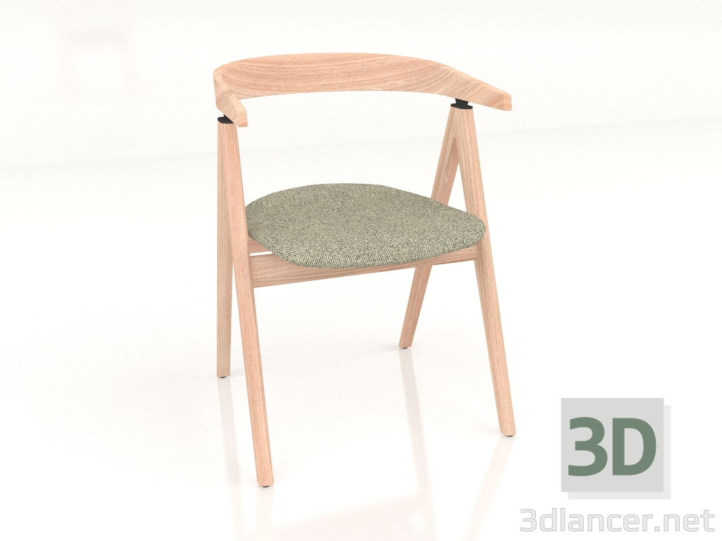 modello 3D Sedia imbottita Ava (chiara) - anteprima