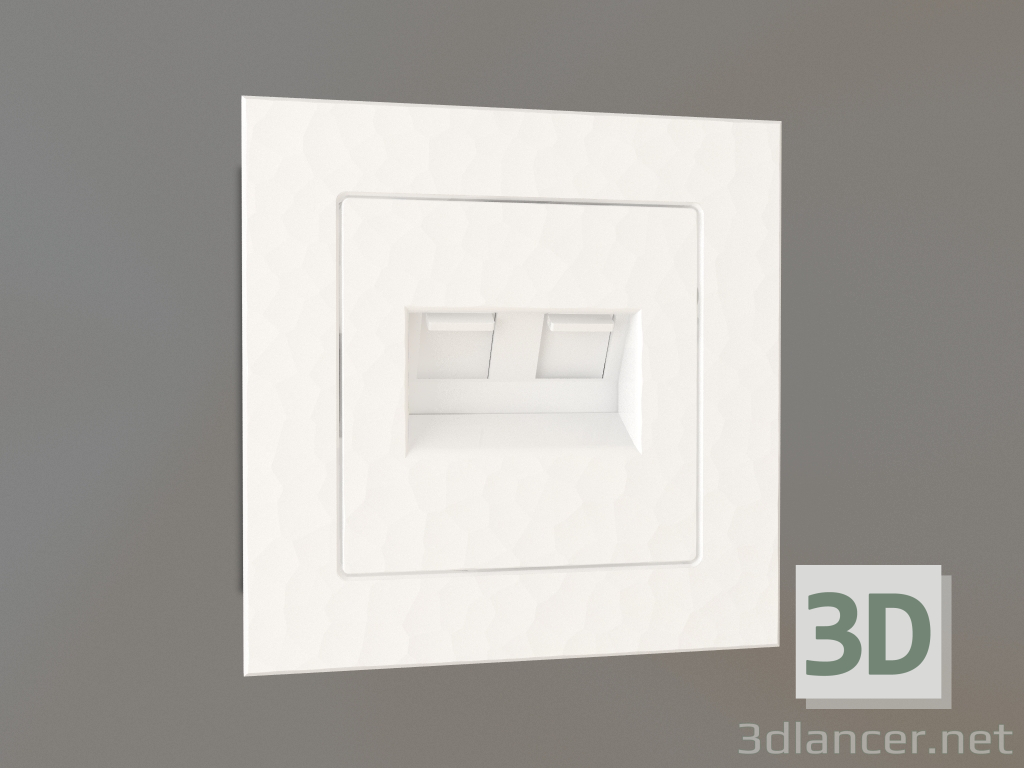 Modelo 3d Soquete Ethernet duplo RJ-45 (martelo branco) - preview