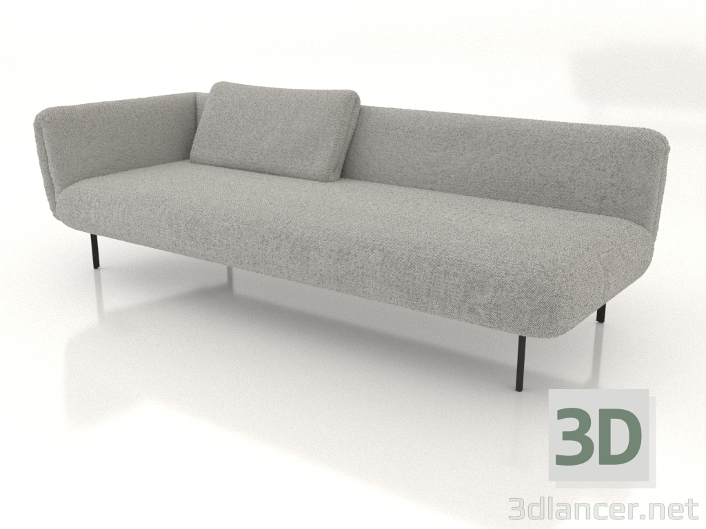 3d model End sofa module 225 left (option 2) - preview