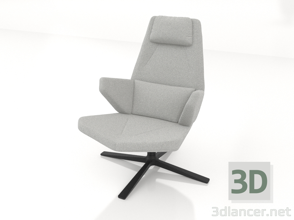 3d model A chair with a metal base - preview