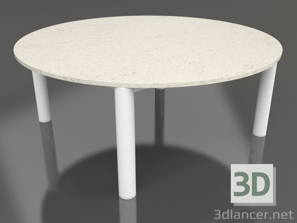 3D Modell Couchtisch D 90 (Weiß, DEKTON Danae) - Vorschau