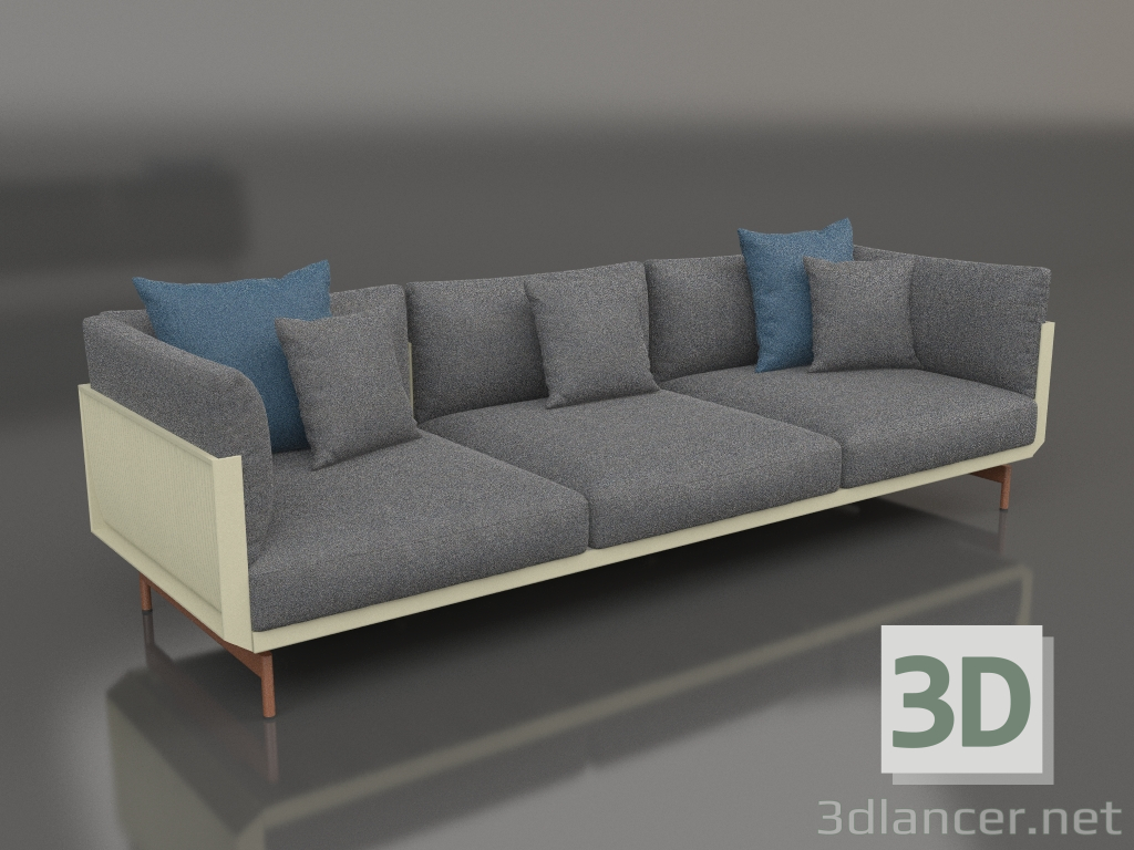 3d model 3-seater sofa (Gold) - preview