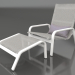 3d model Sillón con respaldo alto y puf (Blanco) - vista previa