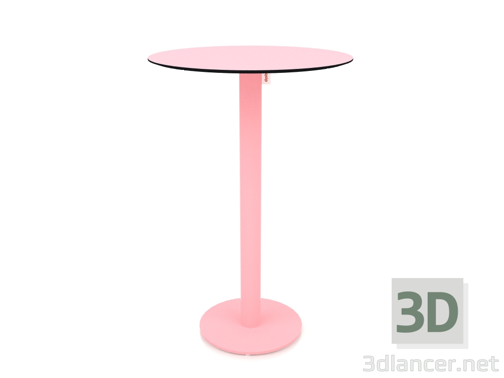 modèle 3D Table de bar sur pied colonne Ø70 (Rose) - preview