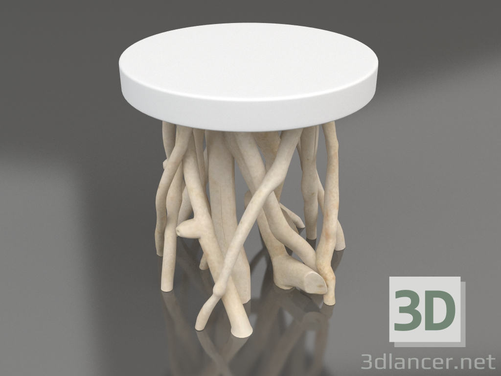 Modelo 3d Mesa lateral Cumi (branco brilhante) - preview