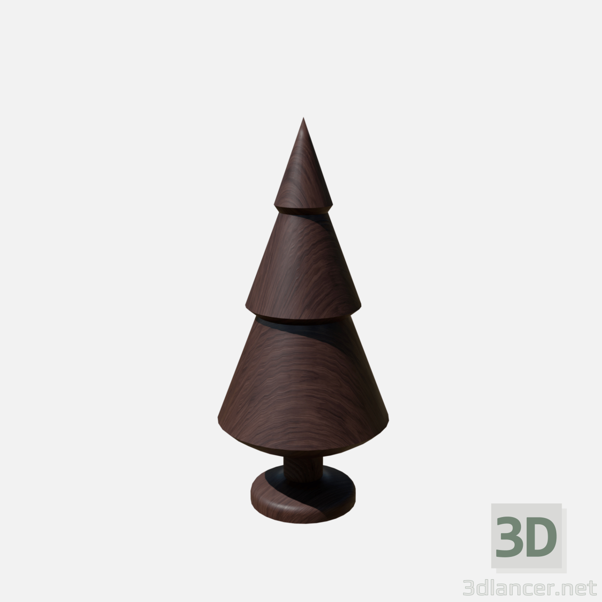 Decoración de árbol de madera 1 3D modelo Compro - render