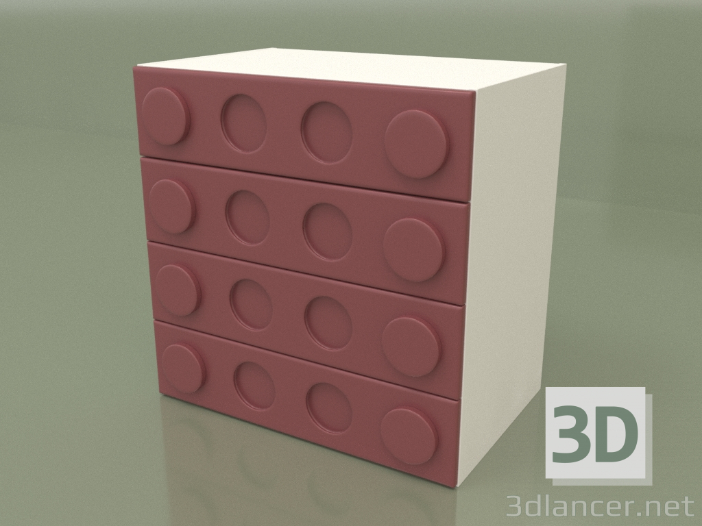 3d model Cajonera (Burdeos) - vista previa