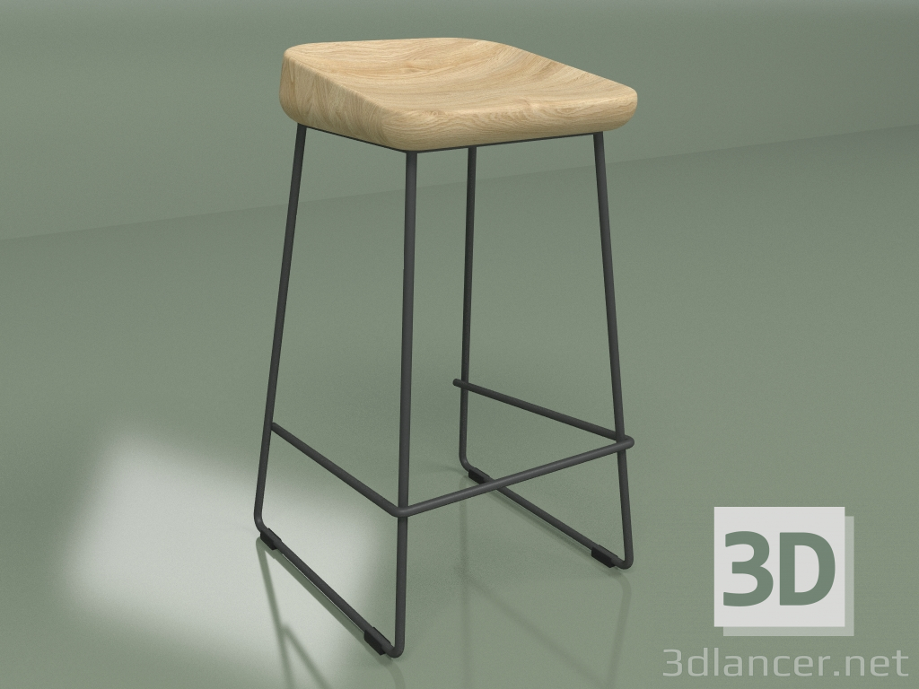 modello 3D Sedia semi-bar WAVE - anteprima