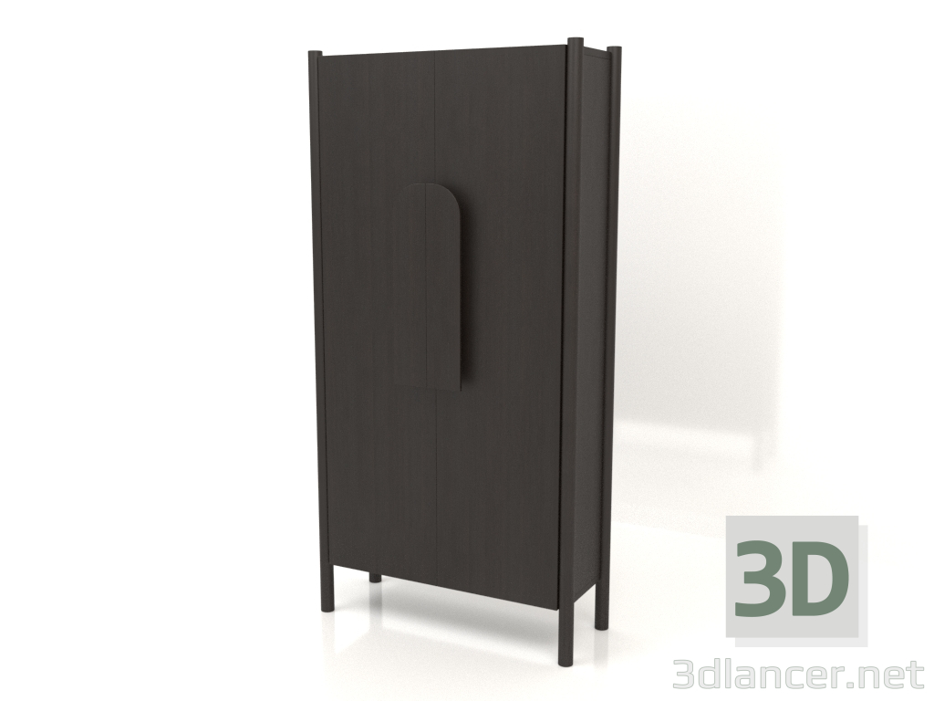 3D Modell Garderobe mit kurzen Griffen B 01 (800x300x1600, Holzbraun dunkel) - Vorschau