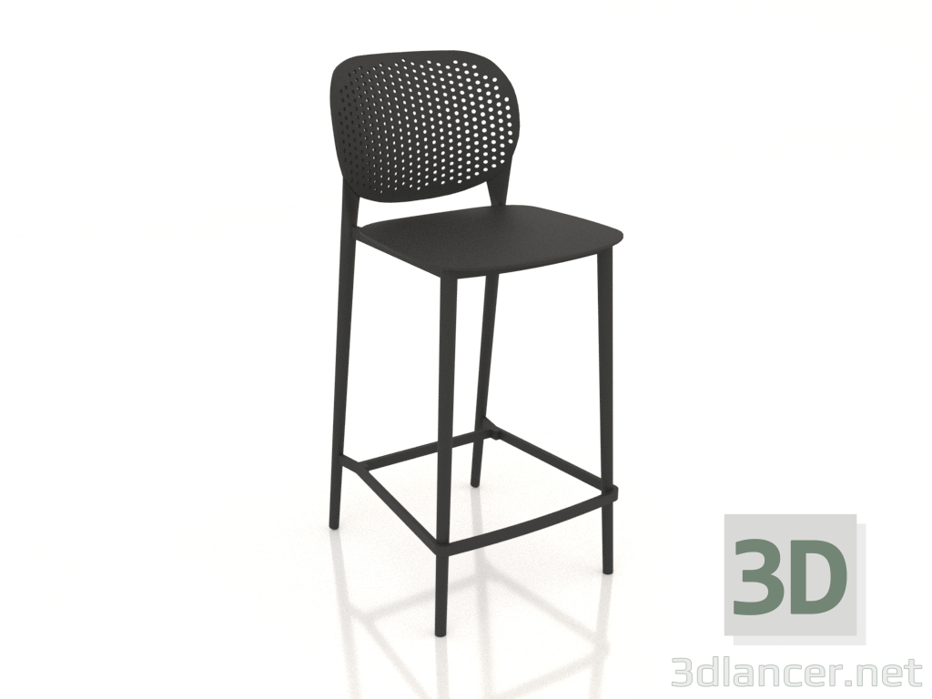 modello 3D Sgabello da bar PONGO (303-APP1 asfalto bagnato) - anteprima