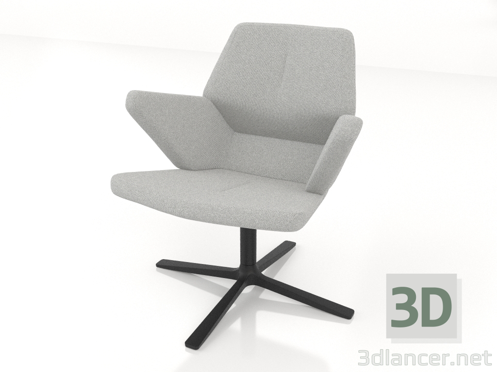 Modelo 3d Uma cadeira para relaxar com base de metal - preview